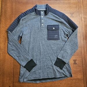 Alp N Rock Mattias Mock Shirt Medium Heather Black